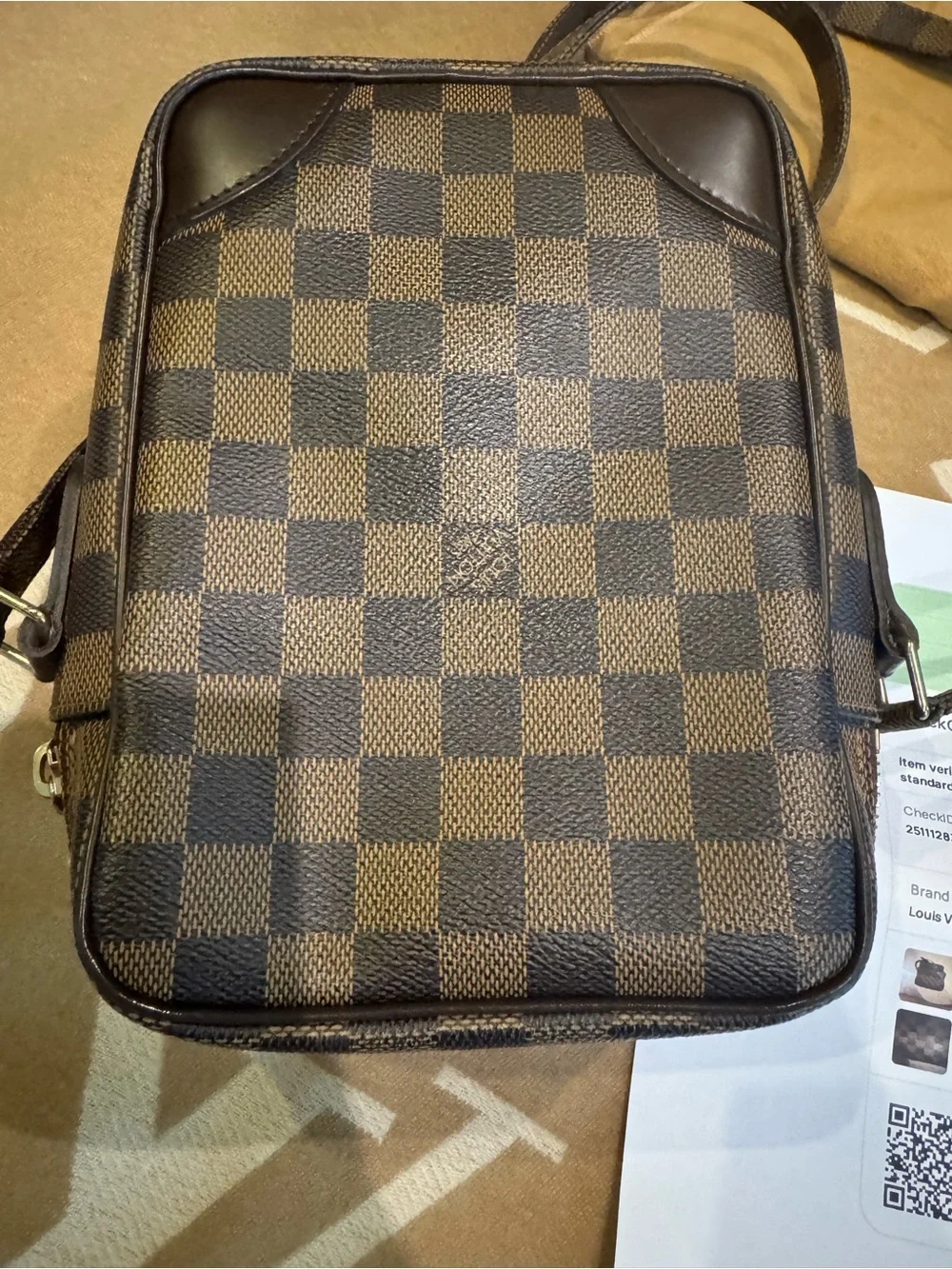 🤎 Authentic Louis Vuitton Damier Ebene Amazone PM Crossbody Bag-